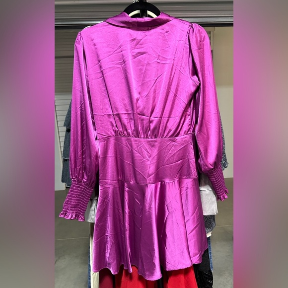 Calvin Tran | Magenta Long Sleeve Mini Dress - Picture 2 of 3